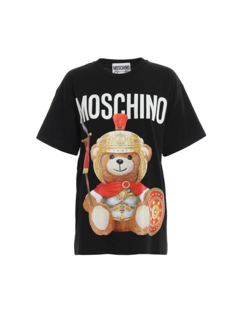 Pre-owned Moschino Unisex Couture Roman Gladiator Teddy Bear T-shirt Black L 070